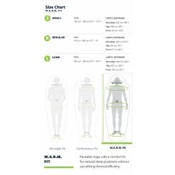 Thermarest Saros 32F/0C -Camp Life Shop 22TR F L SizeChart WARM