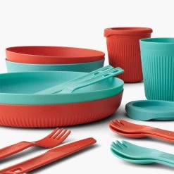 Sea To Summit Passage 2 Person Dinnerware Set (14 Piece) -Camp Life Shop PassageDinnerwareSet2P14PieceAquaSeaSpicyOrange ACK037051 122123 ADDITIONAL 2