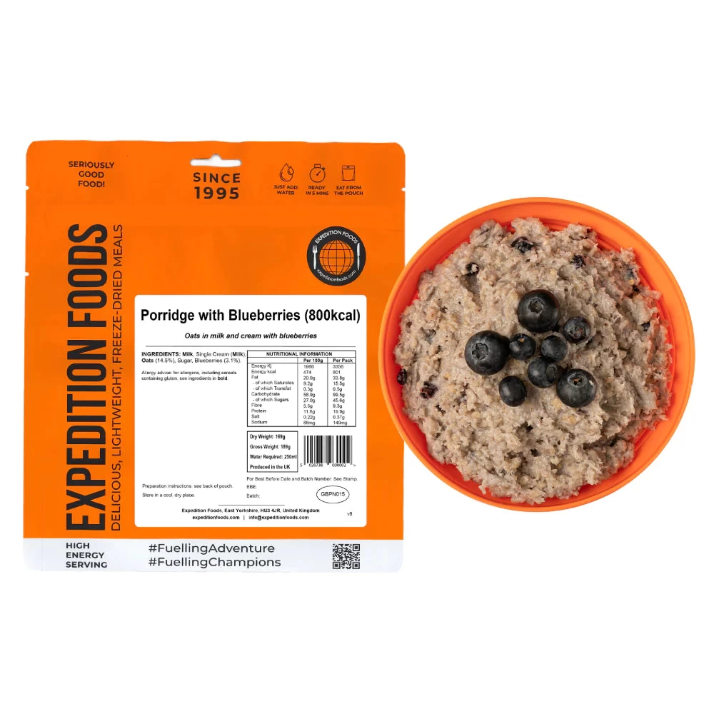 Expedition Foods Porridge With Blueberries (800kcal) 3 Expedition Foods Porridge With Blueberries (800kcal)