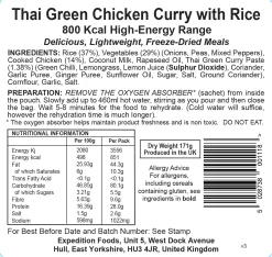 Expedition Foods Thai Green Chicken Curry With Rice (800kcal) -Camp Life Shop thai green chicken curry with rice 800kcal